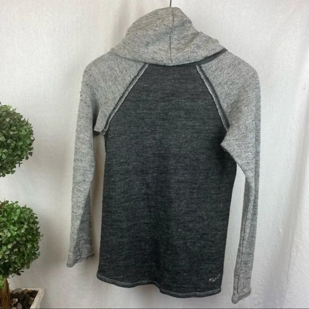 Kuhl Women's Gray Two Tone Long Sleeve Cowl Neck Knit Sweater S